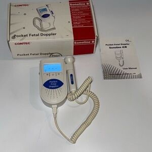 Contec Pocket Fetal Doppler Sonoline B heart monitor with box manual pregnancy